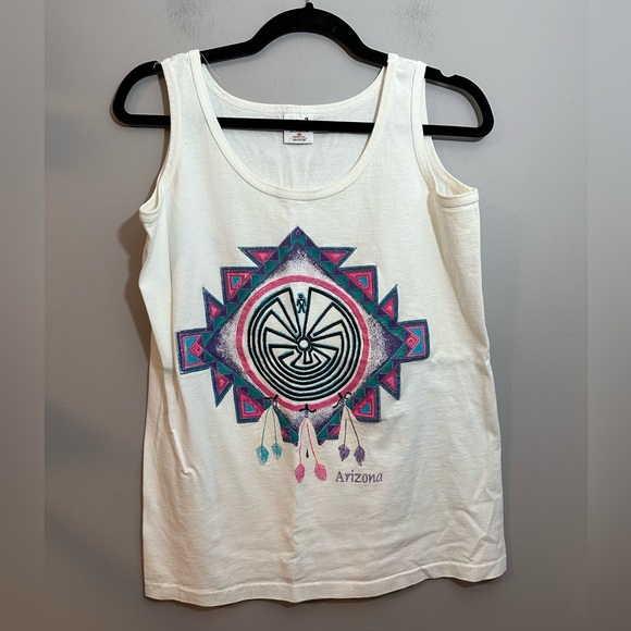 Anvil Tops - Vintage Arizon Dream Catcher Graphic Print Tank Top Adult Medium Anvil USA Made